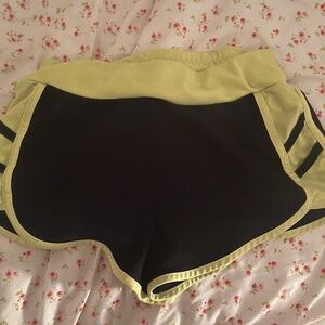 Neon green black shorts